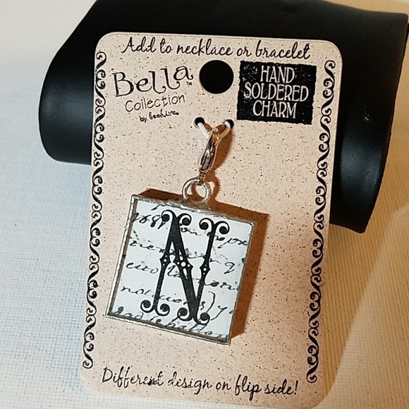 Bella Collection Jewelry - Bella By Beehive Double Sided " N " Hand Soldered Charm 1"